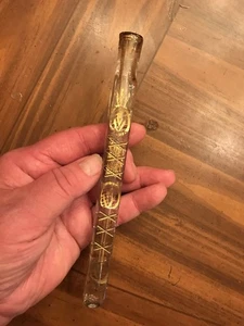 Goldbemalter Tränenfänger Flakon Parfum 1800er OHNE Stopfen X Design & Sterne - Bild 1 von 4