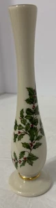 Lenox Holiday Holly & Berry Bud Vase handverziert 24K Gold Made in USA - Bild 1 von 4