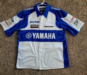 Yamaha Racing Team Shirt Men’s Size XL Blue Pit Crew Button Up GYTR VTG - Picture 1 of 3