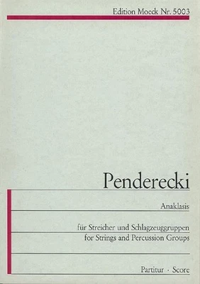 Anaklasis Krzysztof Penderecki Studyscore String Ensemble and Percussion Schott - Image 1 of 4