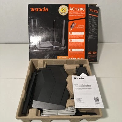 Tenda AC1200 Dual Band WiFi Router,High Speed Wireless Internet Router - Image 1 of 4