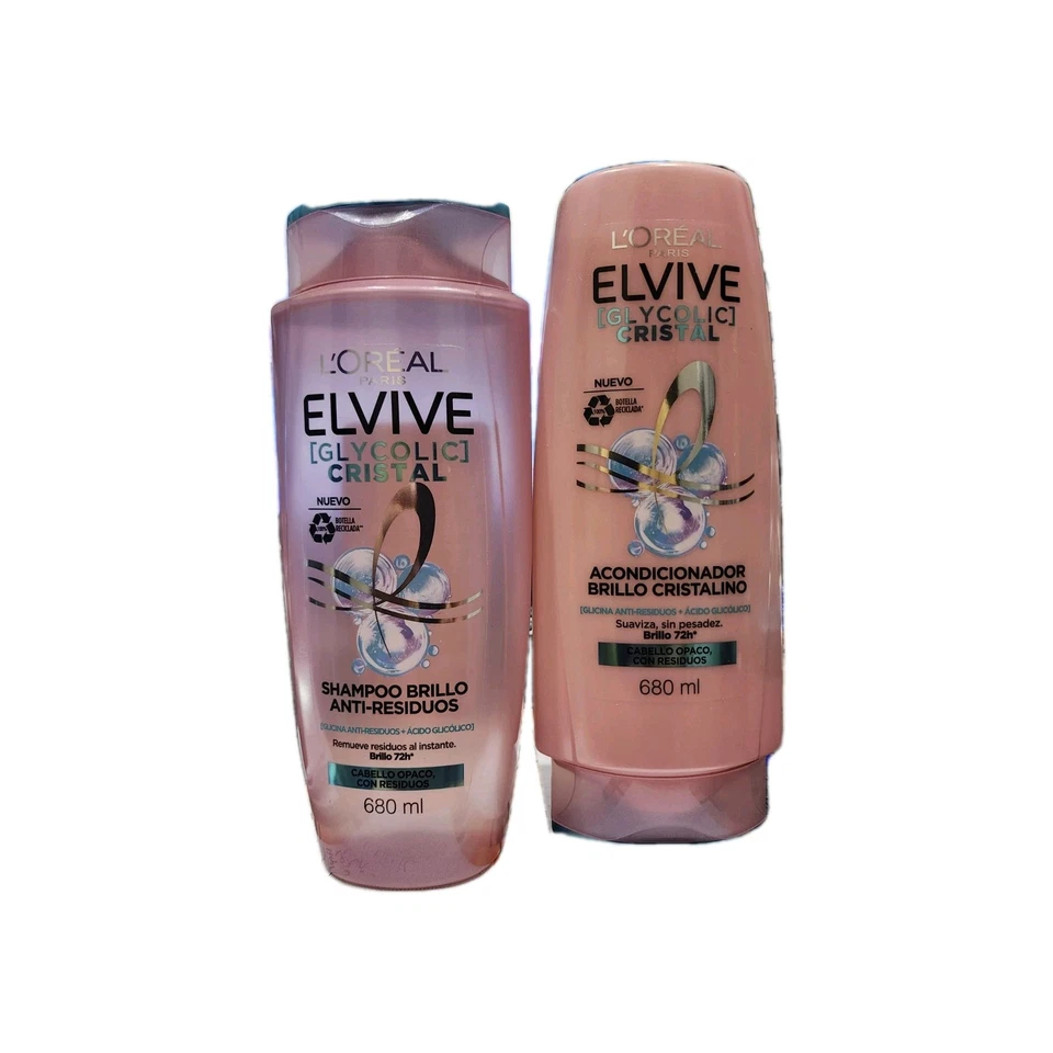 Champú y acondicionador Elvive 2pk Glycolic Crystal Brillo 680 ml ea Foto 1 de 1