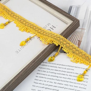 10.5M Curtain Tassel Trim Braided Hanging Beads Fringe Ribbon Tassel Sew Costume - Picture 1 of 22