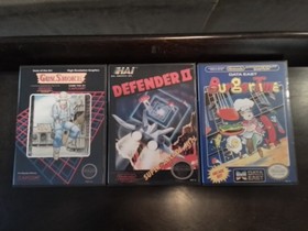 NES Classics Gunsmoke Burgertime Defender 2 with Original Manuals & New Cases