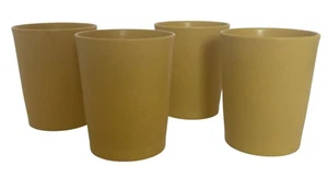 Vintage Tupperware Juice Cups Harvest Yellow Plastic Small Tumblers Set 4 6 oz - Picture 1 of 7