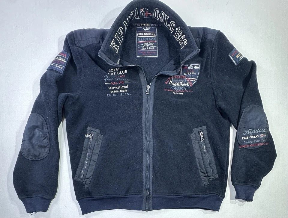 Chaqueta polar Paul & Shark Kipawa Oslo 1938 azul marino cremallera completa bordada navegación Foto 1 de 4