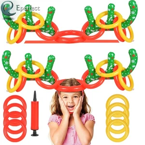 2 Sets Inflatable Reindeer Antler Ring Toss Game for Christmas Party Toy Gifts - Picture 1 of 8