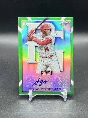 Adonys Guzman 4/10 Green Autograph 2021 Leaf Perfect Game #BA-AG1 - Image 1 of 3