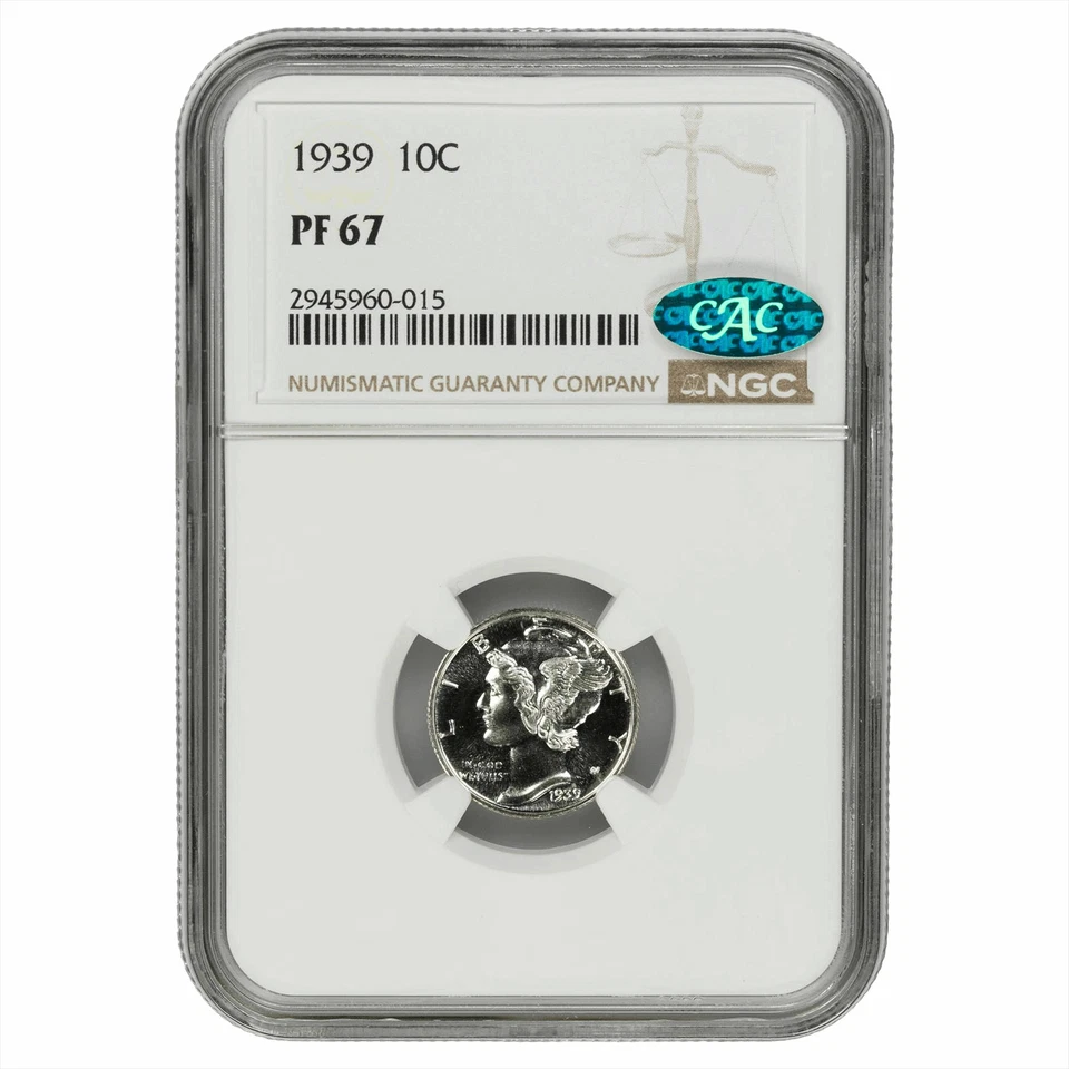 1939 Mercury Dime 10C NGC PF 67 CAC - Image 1 of 3