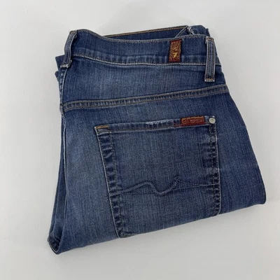 7 For All Mankind Jeans Mens 33x33 Blue Austyn Straight Leg Relaxed Fit Stretch - Image 1 of 4