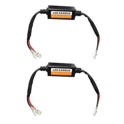 2x LED H1/H3 Headlight Canbus Error Free Anti Flicker Resistor Canceller Decoder - Image 1 of 4
