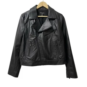 Halogen Womens Buttery Soft Leather Cropped Moto Jacket Size XL Biker Edgy NWT - Picture 1 of 9