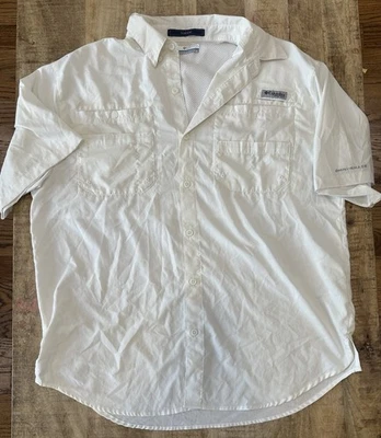 Camisa Columbia PFG Tamiami Para Hombres Pequeña Blanca Omni-Sombra Pesca Al Aire Libre L/G Foto 1 de 4