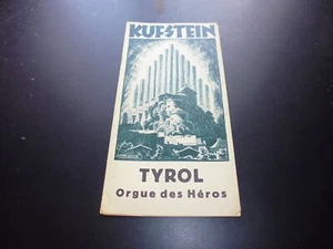 Dépliant pub Guide plan religion Tyrol Kufstein Orgue des Héros 1935 - Imagen 1 de 8