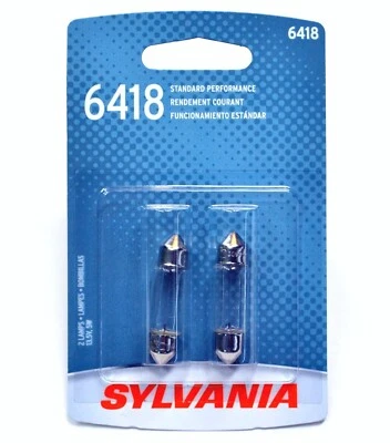 Sylvania Basic 6418 36mm 5W Two Bulbs Interior Dome Light Replacement Stock Lamp - Image 1 of 4