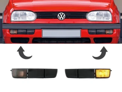 Frecce Indicatori Anteriori GOLF 3 MK3 SENZA FENDINEBBIA 1991-1997 Design Nero - Immagine 1 di 4