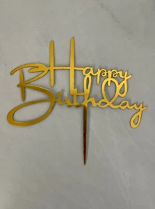 New 1pc Acrylic Happy Birthday Cake Topper. U.S Seller. Fast Shipping - Picture 1 of 1
