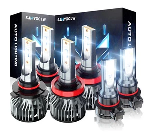 For Chevy Avalanche 2007-2013 - 6x LED Headlight Hi-Lo+Fog Light Bulbs Combo Kit - Picture 1 of 19