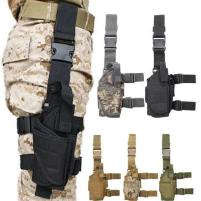 Tactical Right Drop Leg Holster Pistol Gun Thigh Holster Pouch Adjustable Bag - Image 1 of 4