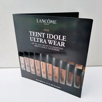 Lancome Teint Idole Ultra Wear Long Wear Foundation 8 shades Sample Tester Card - Image 1 of 4