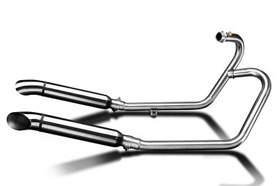 Silenciadores completos de escape Triumph Bonneville Bobber 16" de acero inoxidable con punta curva Foto 1 de 3