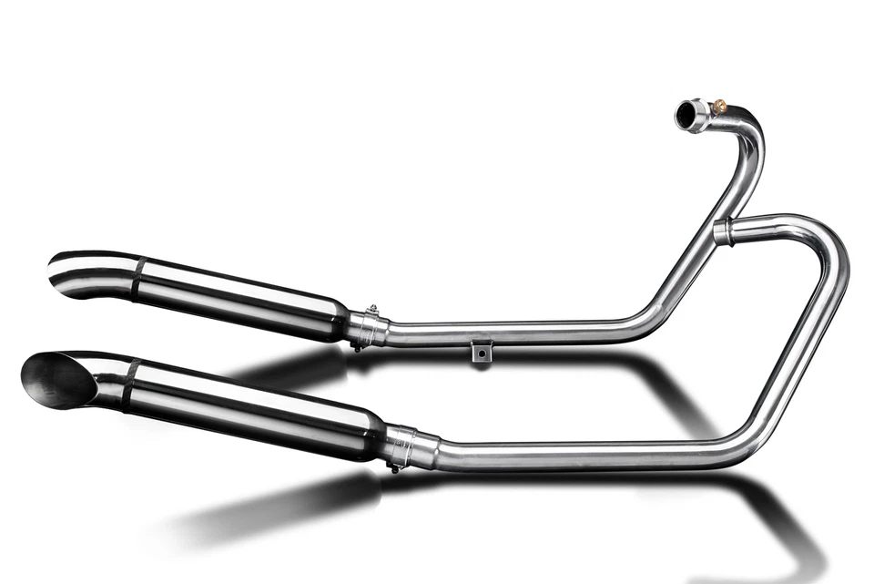 Silenciadores completos de escape Triumph Bonneville Bobber 16" de acero inoxidable con punta curva Foto 1 de 3