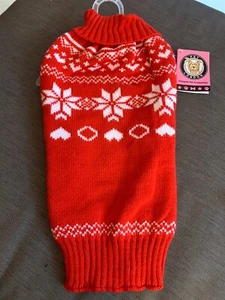 Maglione cane natalizio Pet London maglia collo polo nordico M 12-14" rosso mix nuovo con etichette - Foto 1 di 1