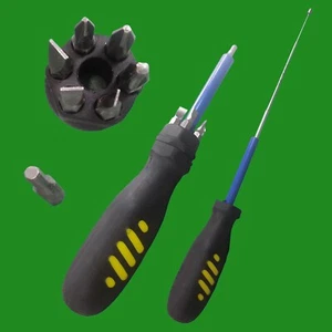 DIY Easy Grip Screwdriver With 7 Assorted Heads Including a Magnetic Pickup Tool - Picture 1 of 4