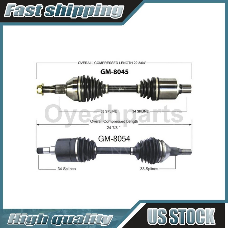 Junta de eje CV para conductor delantero pasajero medio eje para Chevrolet Impala 2000 Foto 1 de 3