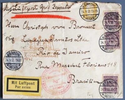 GERMANY to BRAZIL 1936 ZEPPELIN, 7th SAF Flight Cover + Berlin Connecting Flight - Image 1 of 4