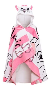 Disney Marie Hooded Towel Girls Poncho Aristocats Bath Beach Towel Swimming Wrap - Picture 1 of 10