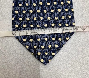 HERMES Heart Floral Flower Pattern 100% Silk Tie Men Navy With Box Genuine New - Picture 1 of 11
