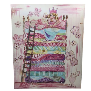 Liesl Long Princess In Bed Canvas Art Girls Painting Pink 2015 Original 24x20 - Picture 1 of 9