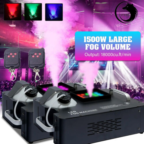 2 szt. 1500W DMX Maszyna przeciwmgielna Światło sceniczne RGB LED Dym pionowy Upspray Pilot