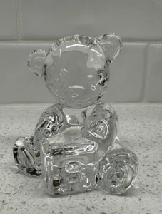 Waterford Paperweight Crystal Baby TEDDY BEAR Block ABC - 3 inch Tall Figurine - Picture 1 of 3