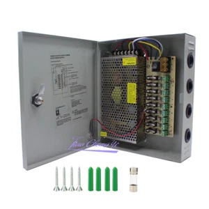 9CH Ports DC 12V 10A Power Supply Distribution Box CCTV Security Camera - Picture 1 of 8