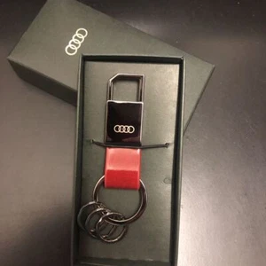 Audi Novelty original chrome keychain keyring Red with box - Picture 1 of 6