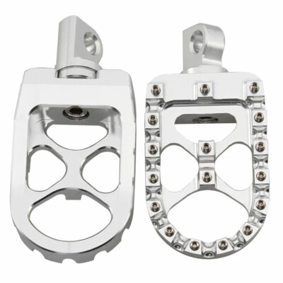 Chrome Wide Fat Foot Peg MX Style For Harley Sportster Dyna Super Glide Fatboy Foto 1 de 4