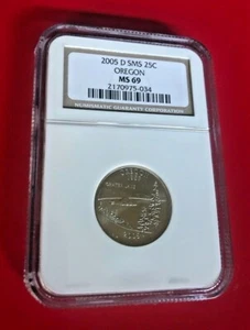 2005 D SMS QUARTER OREGON NGC MS 69 HIGHEST GRADE - Picture 1 of 2