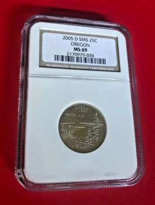 2005 D SMS QUARTER OREGON NGC MS 69 HIGHEST GRADE - Image 1 of 2