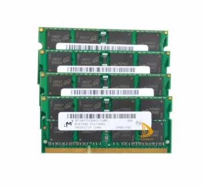 Micron 4x 8GB 2RX8 DDR3 1600MHz PC3-12800S 204PIN SODIMM Laptop-Speicher RAM #s6 - Bild 1 von 4