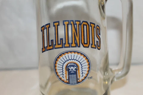Vintage Illinois Illini Chief Illiniwek Vintage Beer Peanut Glasses Mugs Steins Cover