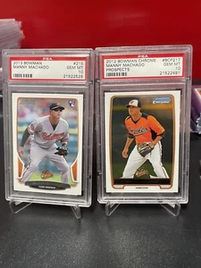 2012 2013 Bowman Chrome Manny Machado #215 PSA 10 GEM MT Rookie RC Lot (2) - Picture 1 of 1