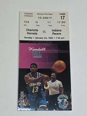 Charlotte Hornets Indiana Pacers NBA Ticket Stub #O11 1-24-93 Reggie Miller Gill - Image 1 of 2