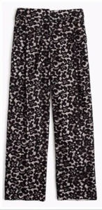 NUEVO CON ETIQUETAS COLECCIÓN J.CREW Talla 00 Pantalón de pierna ancha en encaje floral francés NEGRO E6534 - Imagen 1 de 9