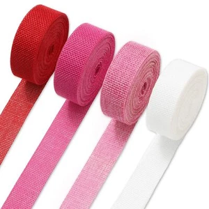 4 Rolls 40 Yard Valentine's Day Burlap Ribbons 4 Colors 1 Inch Pink Red White... - Picture 1 of 6