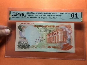 500 Dong Specimen 1970 PMG-64 Pick#28s1 South Viet Nam Original Vintage_LDP Shop - Picture 1 of 2