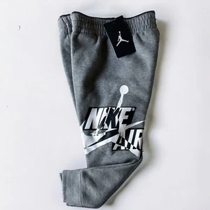 New Boys 4 XS Nike Air Jordan Gray Heather Jogger Sweatpants Elastic Waist 3-4yr - Picture 1 of 1