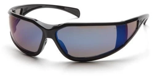 Pyramex Exeter Safety Glasses with Black Frame and Blue Mirror Anti-Fog Lens - Image 1 of 1