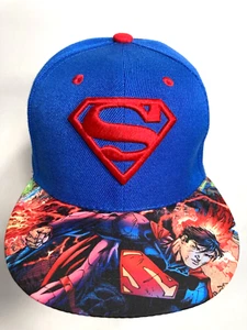 NWOT Superman Snapback Hat Six Flags Baseball Cap DC Comics - Picture 1 of 3